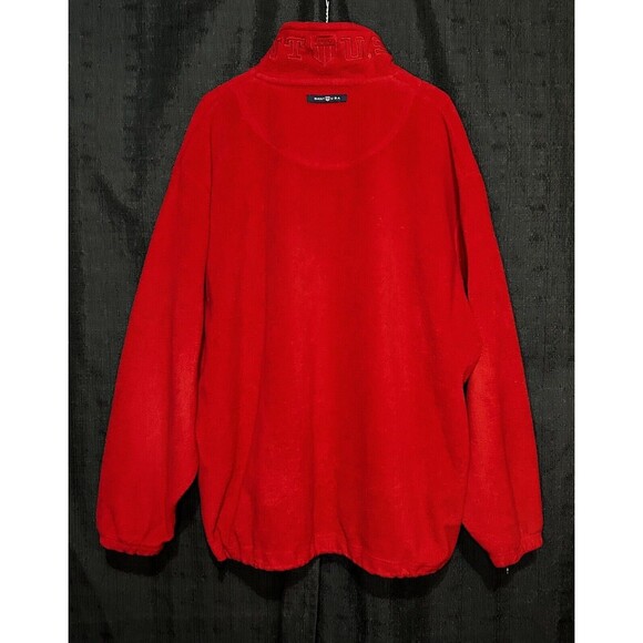 Men's GANT USA Rugger Fleece Jacket Red Zip Neck Jumper Pullover Size XL - Picture 2 of 4